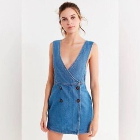 BDG Double Breasted Denim Skirtall Overall Women's Large - Picture 9 of 9